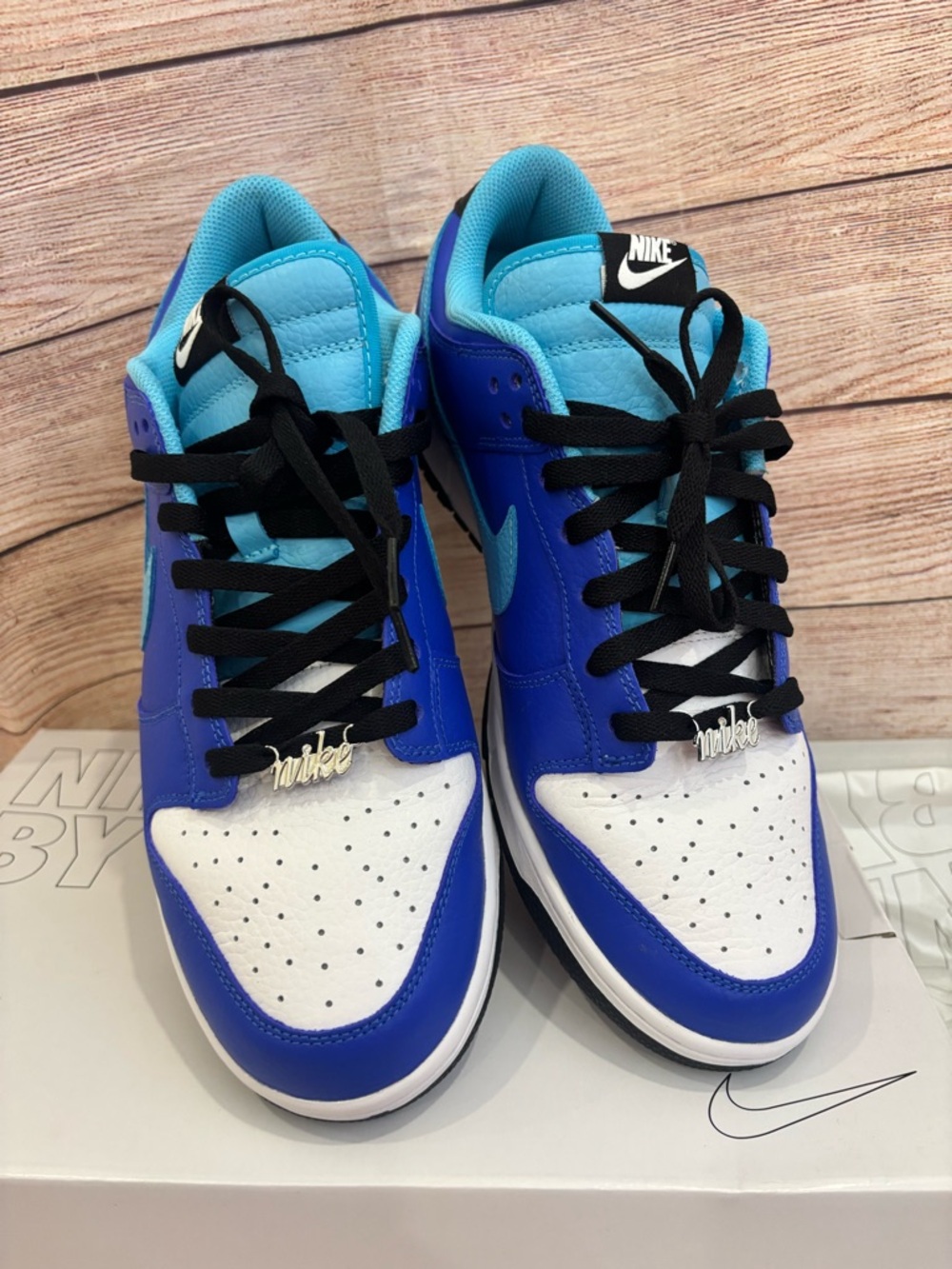 CUSTOM-Nike Men’s Low-Top Sneakers - Blue/White/Turquoise